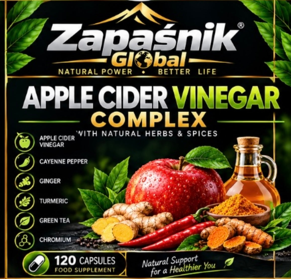 Apple Cider Vinegar Complex – 120 Capsules